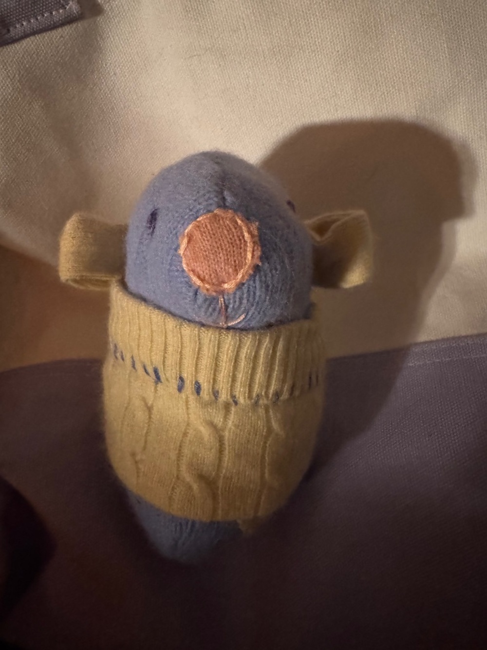 Handmade mouse Plush Toy Primitive Stuffed Animal Blue